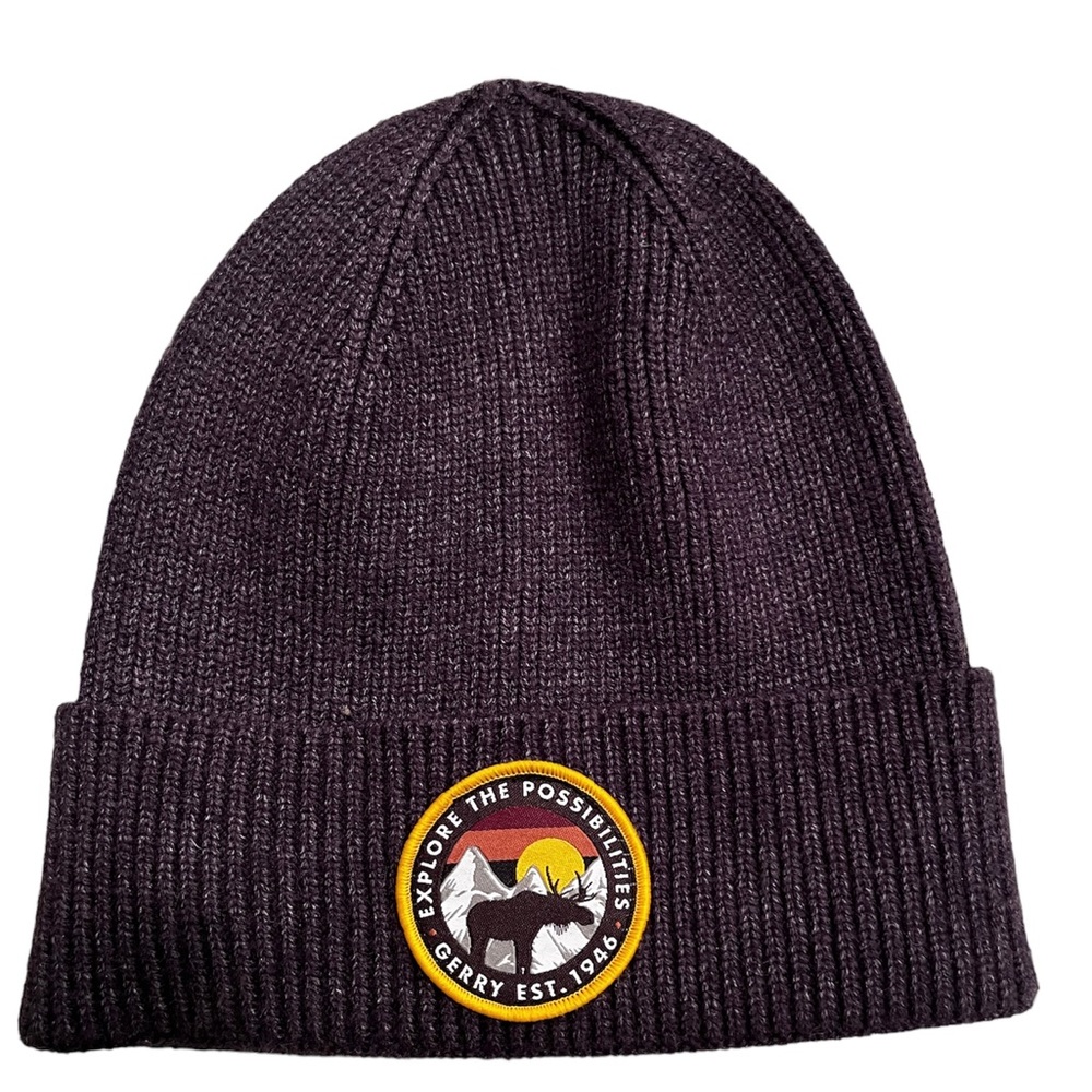 Hat UNISEX Color: Black Heather - Knit Beanie “Explore The Possibilities” OS